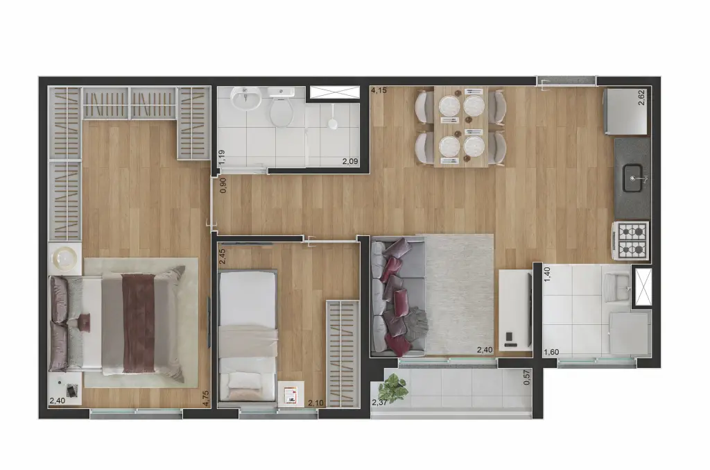 Spin Zona Sul - aptos com 2 dorms - com varanda e vaga