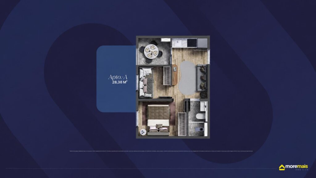 Apartamentos de 1 e 2 dorms com varanda 